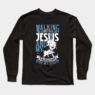 Jesus and dog - Dalmatian Long Sleeve T-Shirt